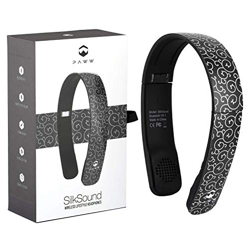 Paww SilkSound-Kopfhörer - stilvolle Faltbare drahtlose Bluetooth-Freisprecheinrichtung mit 8 Stunden Spielzeit für Geschäftsreisen oder den Einsatz im Freien (Schwarzer Onyx)
