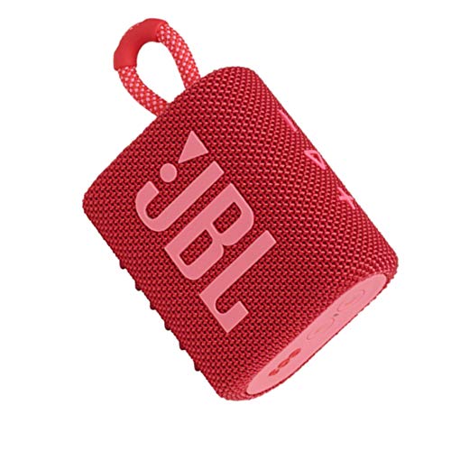 JBL GO 3 kleine Bluetooth Box in Rot – Wasserfester, tragbarer Lautsprecher für unterwegs – Bis zu 5h Wiedergabezeit mit nur einer Akkuladung