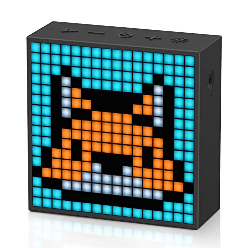 Divoom Timebox-Evo Pixel Art Tragbarer Bluetooth Lautsprecher mit Programmierbares 256 LED Panel, 3.9 x 1.5 x 3.9 Zoll (Schwarz)