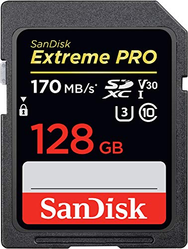 SanDisk Extreme PRO 128GB SDXC Speicherkarte bis zu 170 MB/s, Class 10, U3, V30