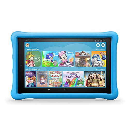 Fire HD 10 Kids Edition-Tablet, 25,65 cm (10,1 Zoll) 1080p Full HD-Display, 32 GB, blaue kindgerechte Hülle (vorherige Generation – 7.)