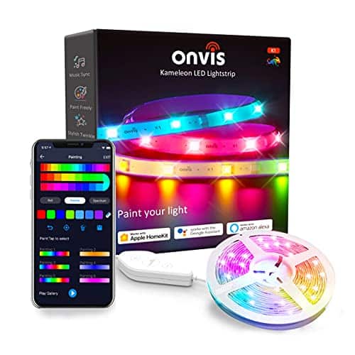 Onvis LED Strip 2M,Smart RGB LED Streifen,App-steuerung,Farbwechsel,Musik Sync,Funktioniert mit Apple HomeKit Siri ,RGB Led Light Strips für Schlafzimmer,Küche,TV,Party