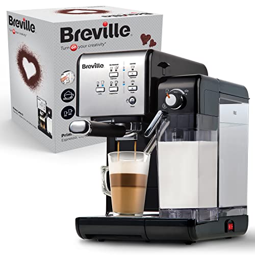 Breville Prima Latte II Siebträgermaschine | Espressomaschine/Kaffeemaschine für Milchkaffee und Cappuccino | Professionelle 19-Bar-Pumpe und Milchaufschäumer | Silber [VCF108X]