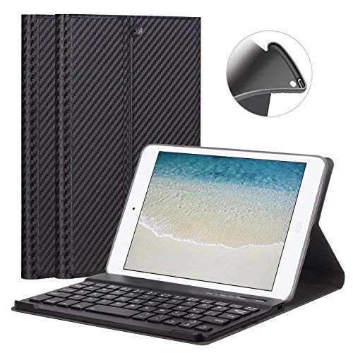 GOOJODOQ Tastatur Hülle,Weiche TPU Rückseite+Keyboard Compatible with iPad Mini 1 / Mini 2 / Mini 3