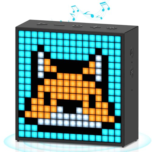 Divoom Timebox-Evo Pixel Art Tragbarer Bluetooth Lautsprecher mit Programmierbares 256 LED Panel, 3.9 x 1.5 x 3.9 Zoll (Schwarz)