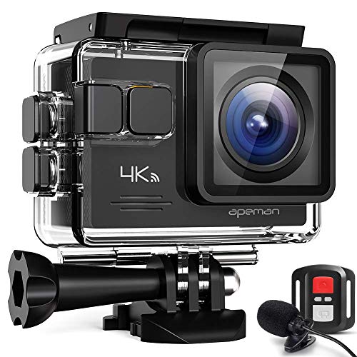 APEMAN A79 Action Cam 4K 20MP WiFi Unterwasserkamera 40M Wasserdicht mit EIS, 2.4G Fernbedienung und Externes Mikrofon (Aufgerüstet)