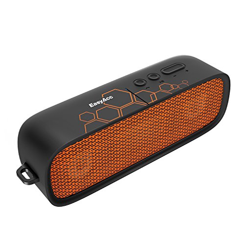 EasyAcc Outdoor Bluetooth Lautsprecher Tragbare IPX4 wasserdichte Musikbox Wireless Speaker Glück Lucky für Fußballspiel, Dual 3W Treiber, mehr als 15 Stunden Spielzeit, Schwarz/Orange