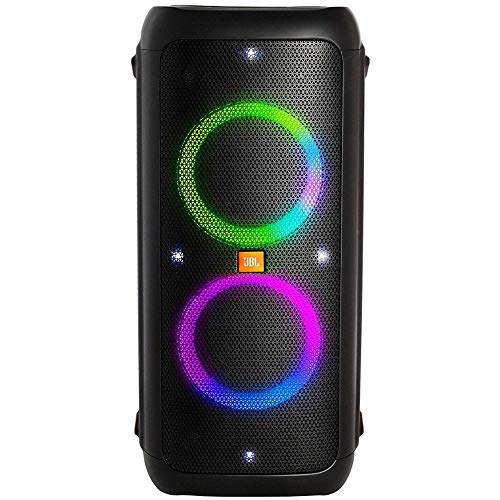 JBL PartyBox 300 - Schwarz – Tragbarer Bluetooth Party-Lautsprecher mit Lichteffekten – Spritzwassergeschützte, mobile Musikbox mit Akku