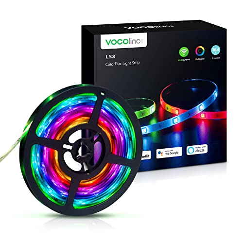 VOCOlinc Smart LightStrip LS3 ColorFlux LED Strip | Die VOCOlinc LED Streifen bieten eine Palette von 16 Millionen warmen und kalten Farben | Band verfügbar als 5m oder 10m LED Strip