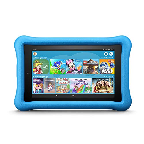 Fire 7 Kids Edition-Tablet, 17,7 cm (7 Zoll) Display, 16 GB, blaue kindgerechte Hülle (vorherige Generation – 7.)