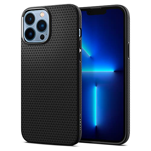 Spigen Liquid Air Kompatibel mit iPhone 13 Pro Max Hülle Handyhülle dünn silikon -Schwarz