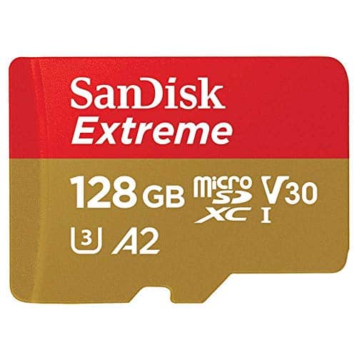 SanDisk Extreme microSDXC 128GB + SD Adapter + Rescue Pro Deluxe 160MB/s A2 C3 V30 UHS-I U3