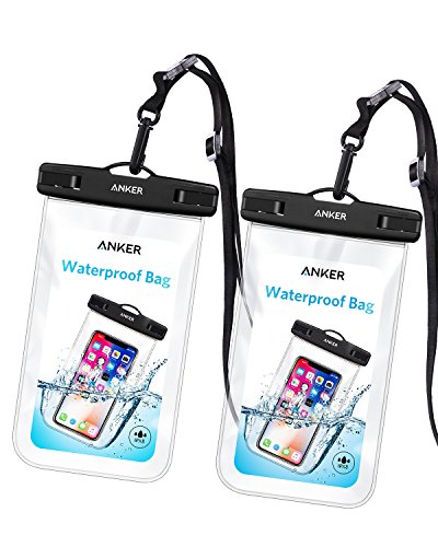 Anker wasserdichte Handyhülle Wasserfeste Hülle, IPX8 Zertifizierte wasserdichte Dry Bag, Tasche für iPhone XR/XS/X/ 8/7/6/6s/6splus/Galaxy S9/S8/S7/S7edge, Huawei P10/P9 usw bis zu 6 Zoll[2 Stück]