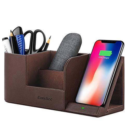 EasyAcc 10W Fast Wireless Charger Organizer Für Mate 40/30/ 20 Pro, S10 S8 Edge Note 8 Und Anderen Qi-Fähigen Geräte, Qi Ladegerät Induktive Ldestation Stiftehalter