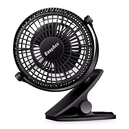 EasyAcc Clip Ventilator,720° Drehung Schreibtisch Mini Lüfter丨USB Tischventilator Tragbarer Ventilatoren für Haus Büro Schlafzimmer und mehr