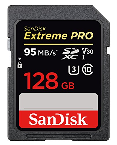 SanDisk Extreme PRO 128 GB SDXC Speicherkarte bis zu 95 MB/Sek, Class 10, U3, V30