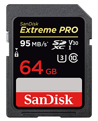 SanDisk Extreme PRO 64 GB SDXC Speicherkarte bis zu 95 MB/Sek, Class 10, U3, V30