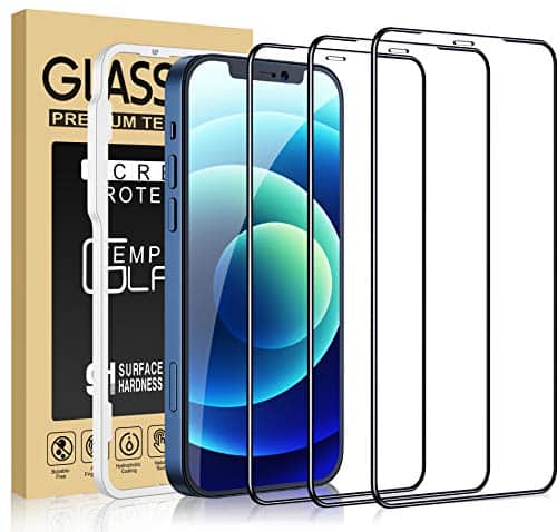 Cocoda Panzerglas Kompatibel mit iPhone 12/12 Pro, 3 Stück, Einfache Montage Rahmen, Härtegrad 9H, Blasenfrei, 6.1 Zoll, HD klar Panzerglasfolie Displayschutzfolie
