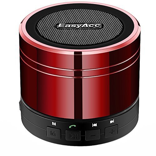 EasyAcc Mini Portable Bluetooth 4.0 Lautsprecher Speaker mit Multifunktions (FM Radio, 3,5 mm Audio, Micro SD Karte Slot, Mikrofon) Rot