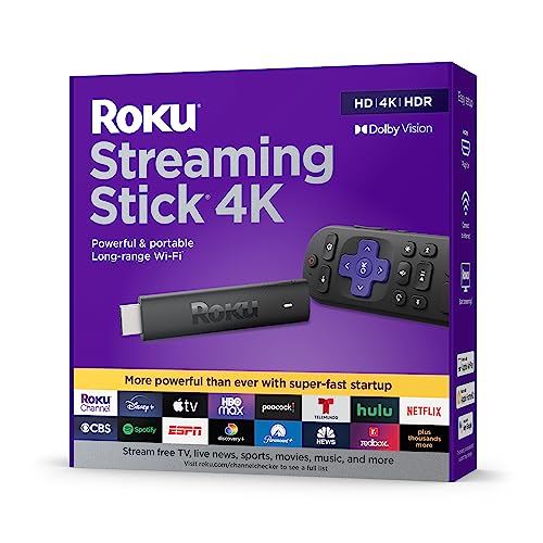 Roku Streaming Stick 4K 2021 | Streaming-Gerät, 4K/HDR/Dolby Vision mit Roku Sprachfernbedienung und TV-Steuerung