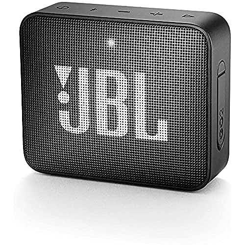 JBL GO 2 kleine Musikbox in Schwarz – Wasserfester, portabler Bluetooth-Lautsprecher mit Freisprechfunktion – Bis zu 5 Stunden Musikgenuss mit nur einer Akku-Ladung