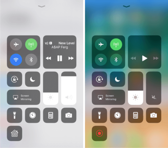 iOS 11 Kontrollzentrale Screenshot