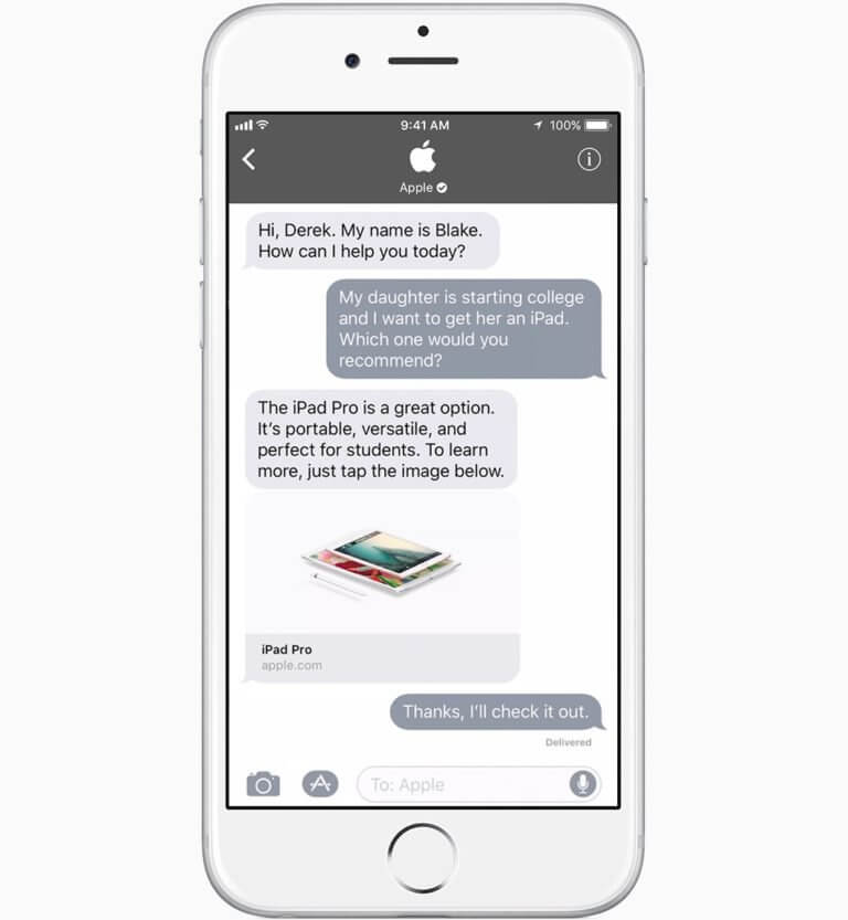 Apple Business Chat (iMessage)
