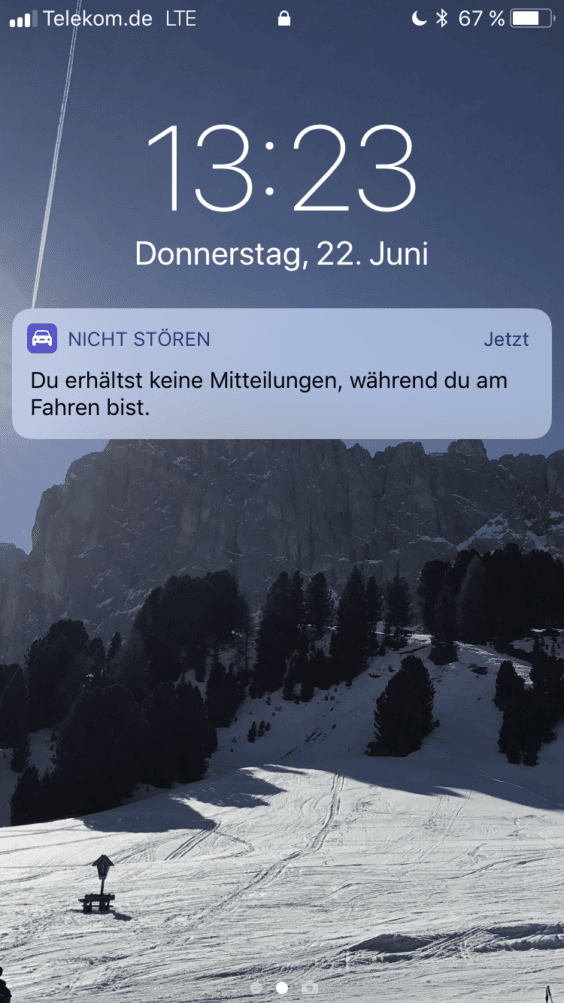 iOS 11 Fahrmodus