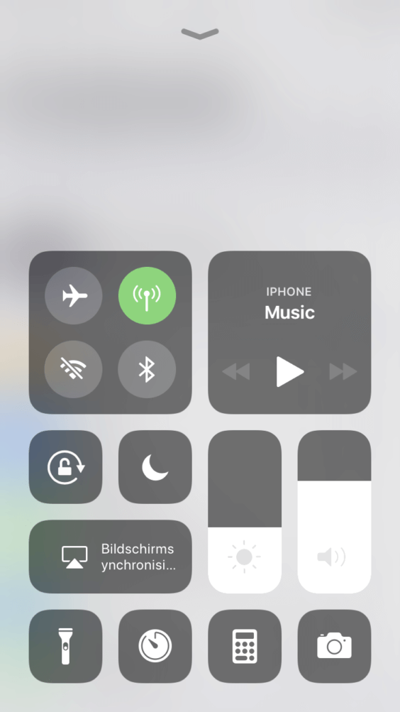 iOS 11 Kontrollzentrum