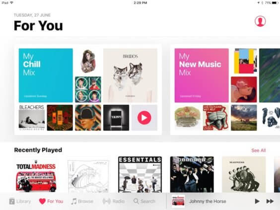 Apple Music My Chill Mix Playlist in iOS 11