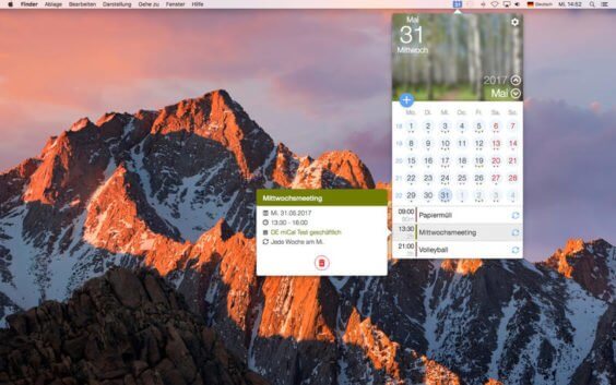 miCal auf dem Mac
