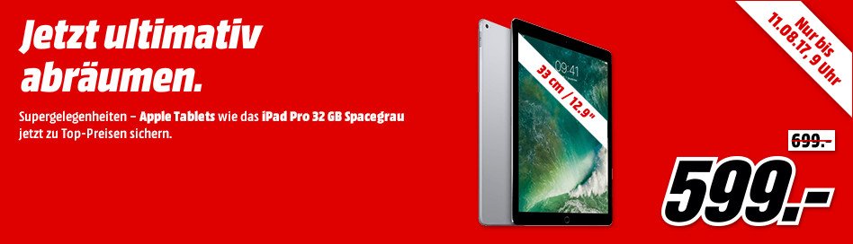 Media Markt Apple iPad Pro lagerräumung Banner