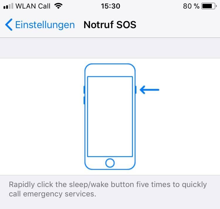 Notruf-Funktion in iOS 11