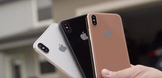 iPhone 8 in weiß, schwarz und Blush gold Rückseite