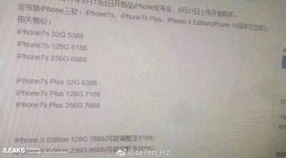 "iPhone X Edition", Bild: Weibo/Slashleaks