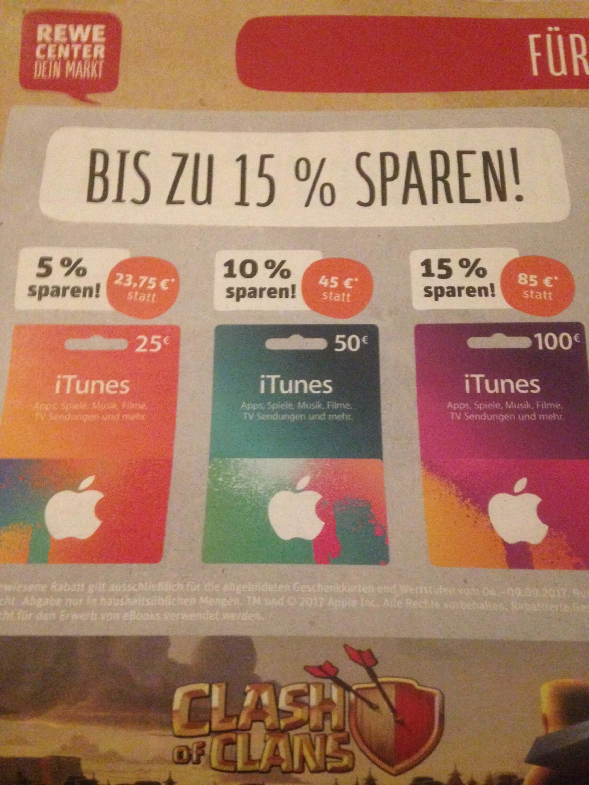 iTunes Karten Angebot REWE KW36