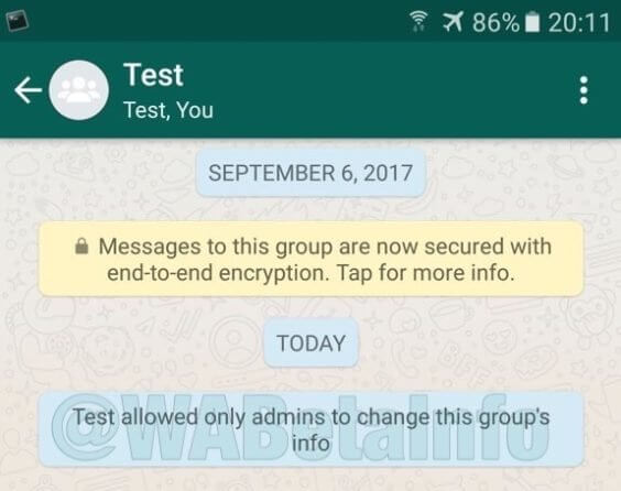 Gruppenadmin-Einstellungen in WhatsApp-Beta - WAInfo