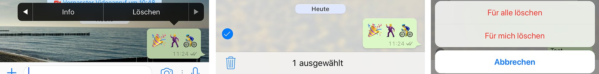 Nachrichten in WhatsApp-Chats für alle löschen