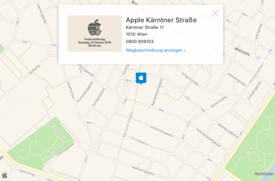 Apple Store Wien - Wegbeschreibung