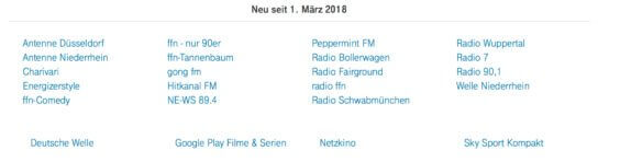 Telekom StreamOn neue Partner ab März 2018 / Screenshot Telekom/WakeUp Media