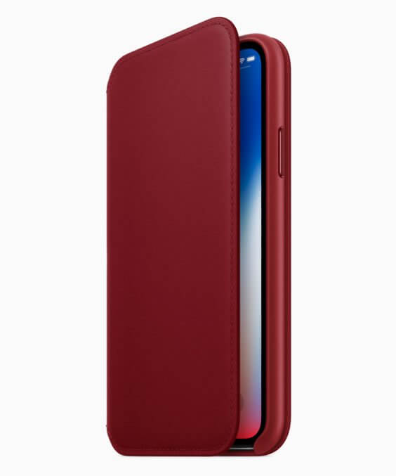 iPhone X / Leder Folio Rot