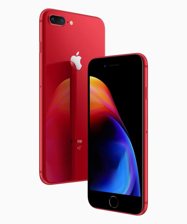 iPhone 8 und iPhone 8 Plus in rot
