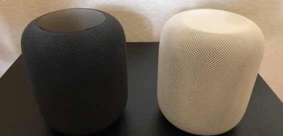 HomePod schwarz und weiß