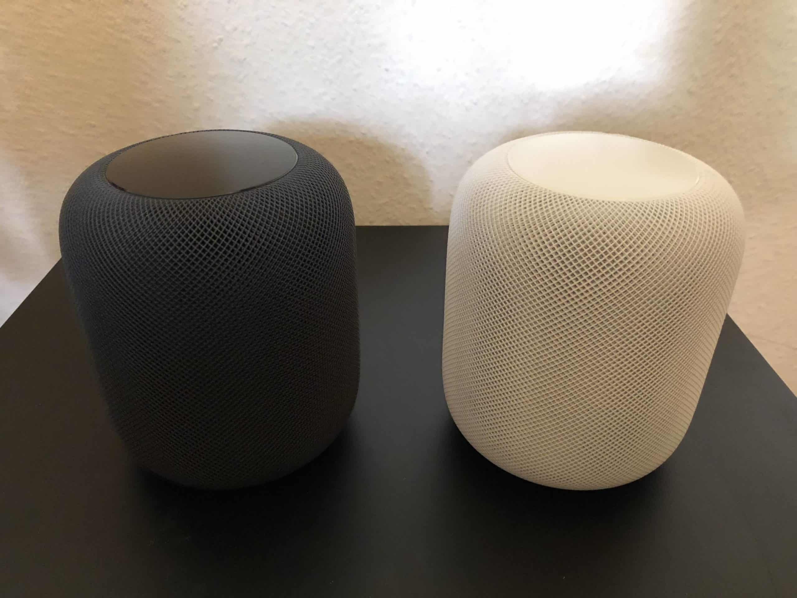 HomePod schwarz und weiß