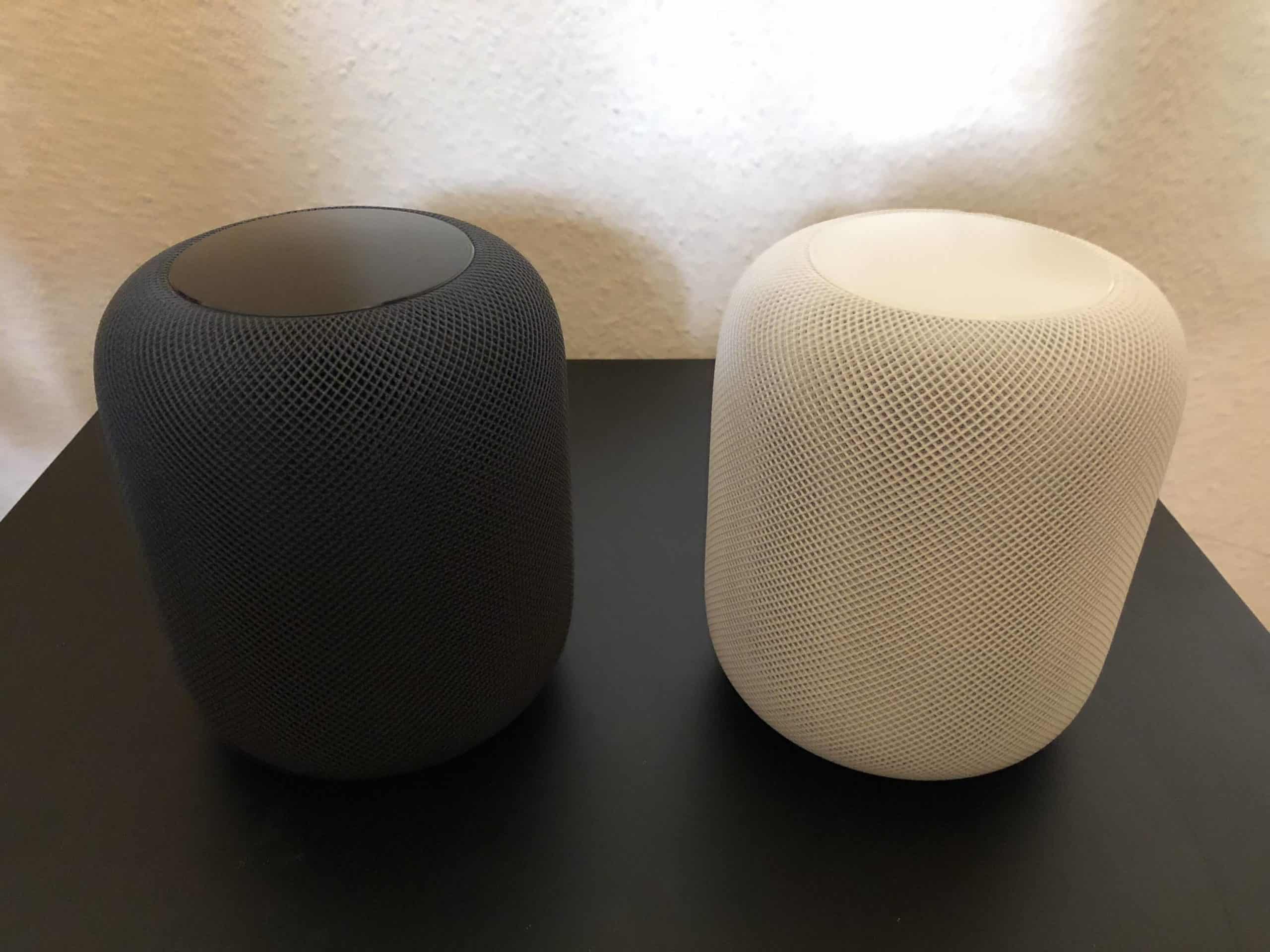 HomePod schwarz und weiß