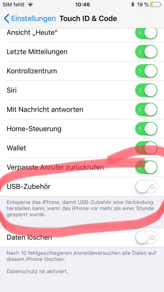 iOS 12 - USB-Zubehör erlauben - Screenshot - L. Gehrer / WakeUp Media