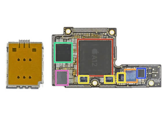 Platine des iPhone Xs mit A12 Bionic - iFixit