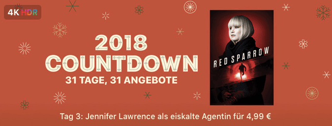 iTunes 2018 Countdown - Tag 3 Red Sparrow Thumb