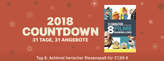 iTunes 2018 Countdown: „ILLUMINATION 8 Filme Collection“ für nur 27,99 Euro!