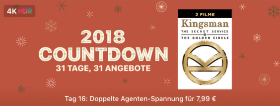 iTunes 2018 Countdown: Beide Teile von „Kingsman“ für nur 7,99 Euro!